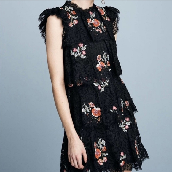 🆕️Rebecca Taylor Embroidered Lace Floral Dress size 10 - Picture 2 of 12